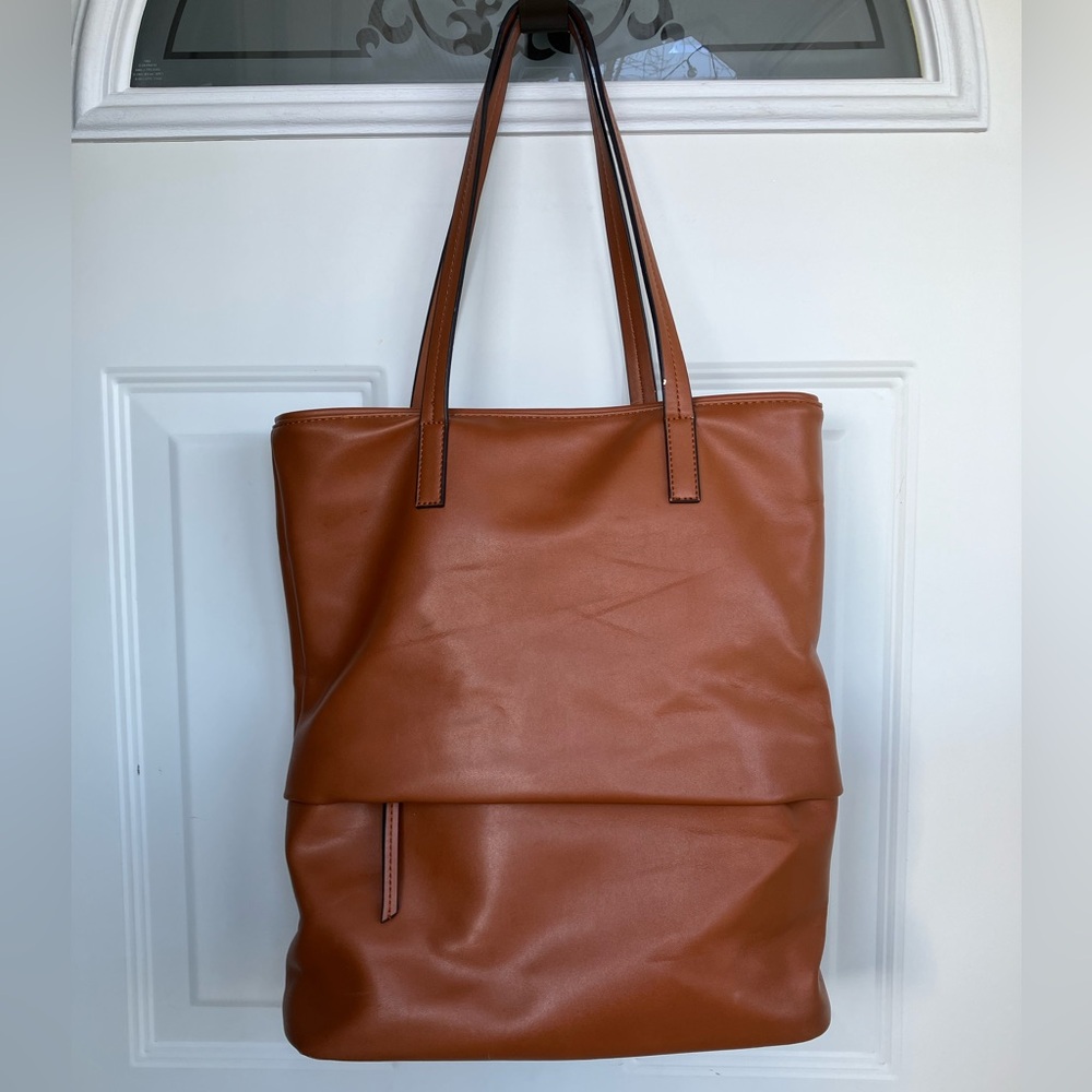 Faux leather purse brown